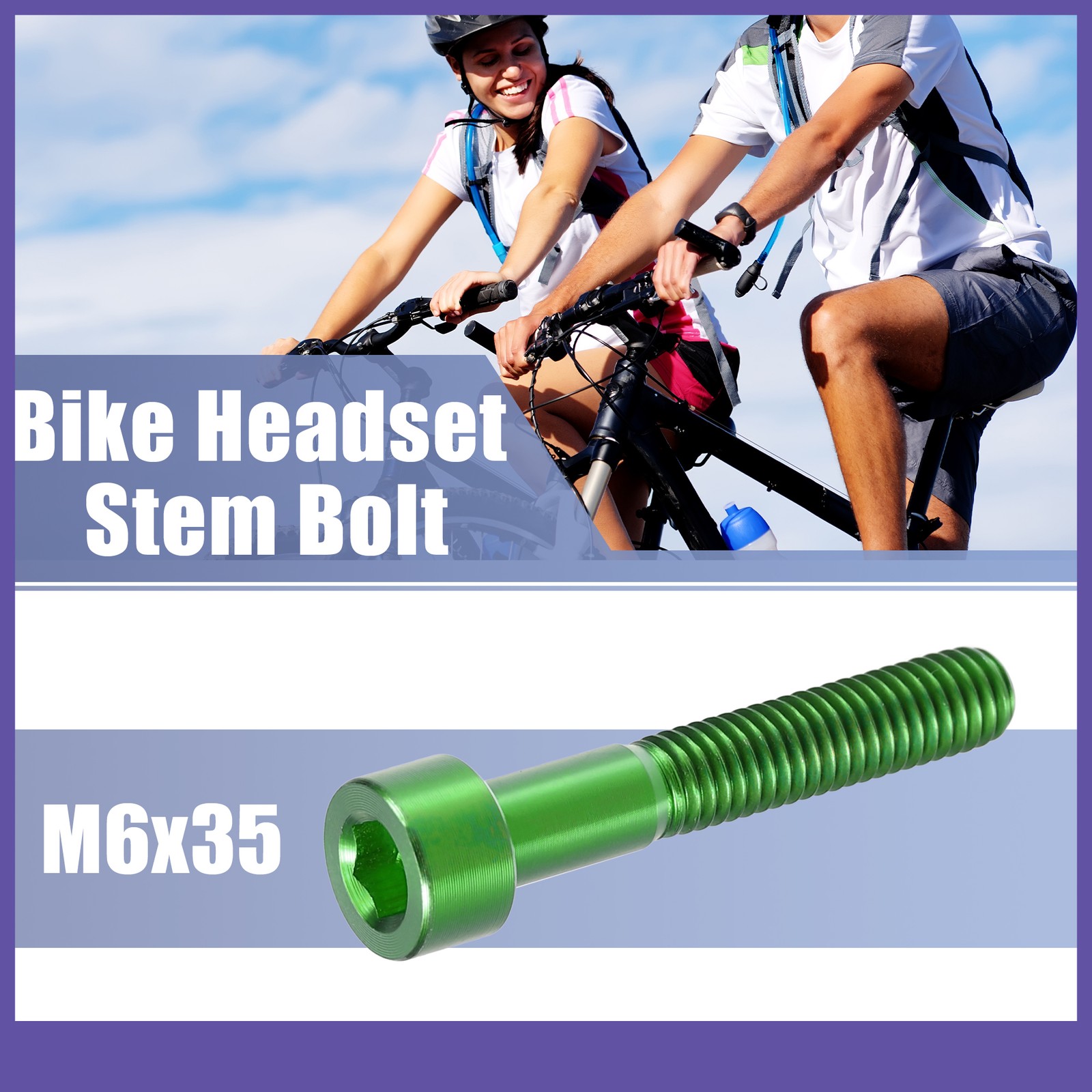 Single Green M6x35 Bike Stem Bolt Bicycle Bike Headset Universal