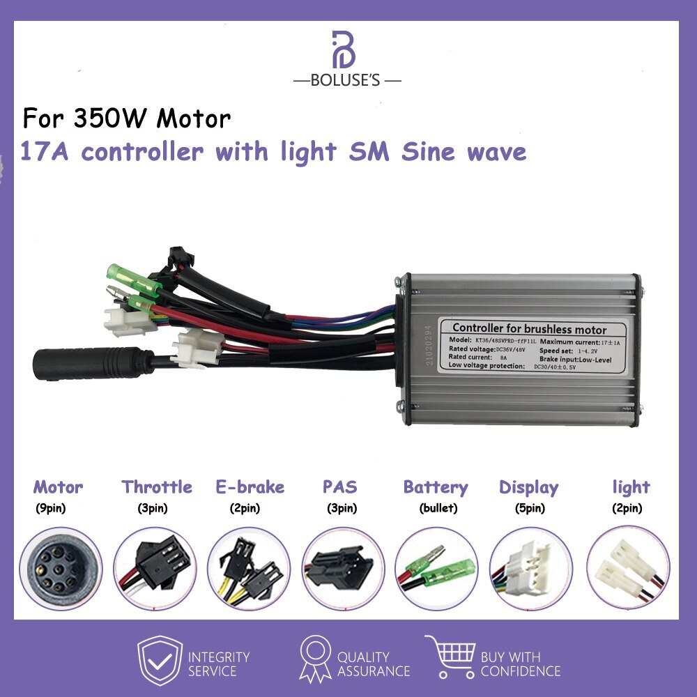 Sinewave Controller 15A-50A E-bike Controller for 250W-3000W SM/Waterproof Plug