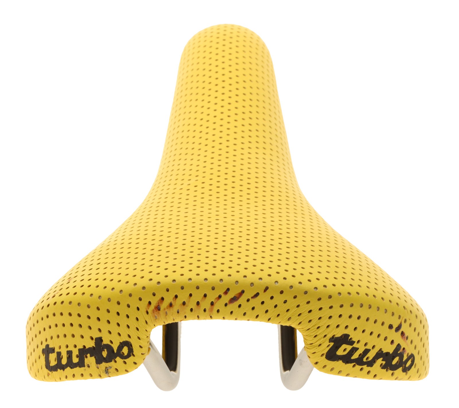 Selle Italia Turbo Saddle Steel Rails Original 90s Perforated Yellow NIB NOS NEW