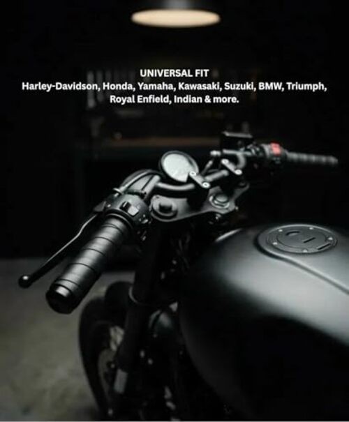 Full Grain Leather Motorcycle Handlebar Grip Wraps – American Made, Extra Black
