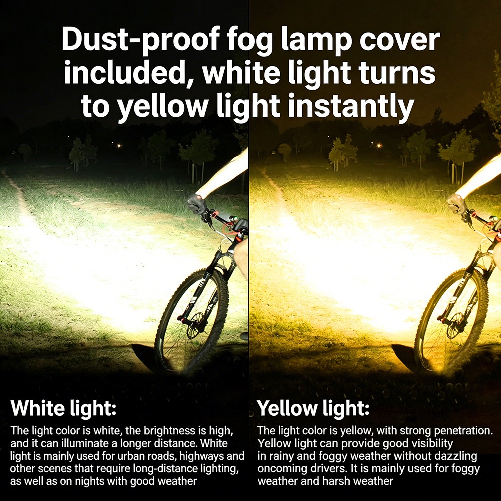Bike Fog Head Light Wireless Remote Control Rechargeable Night Riding Headlight