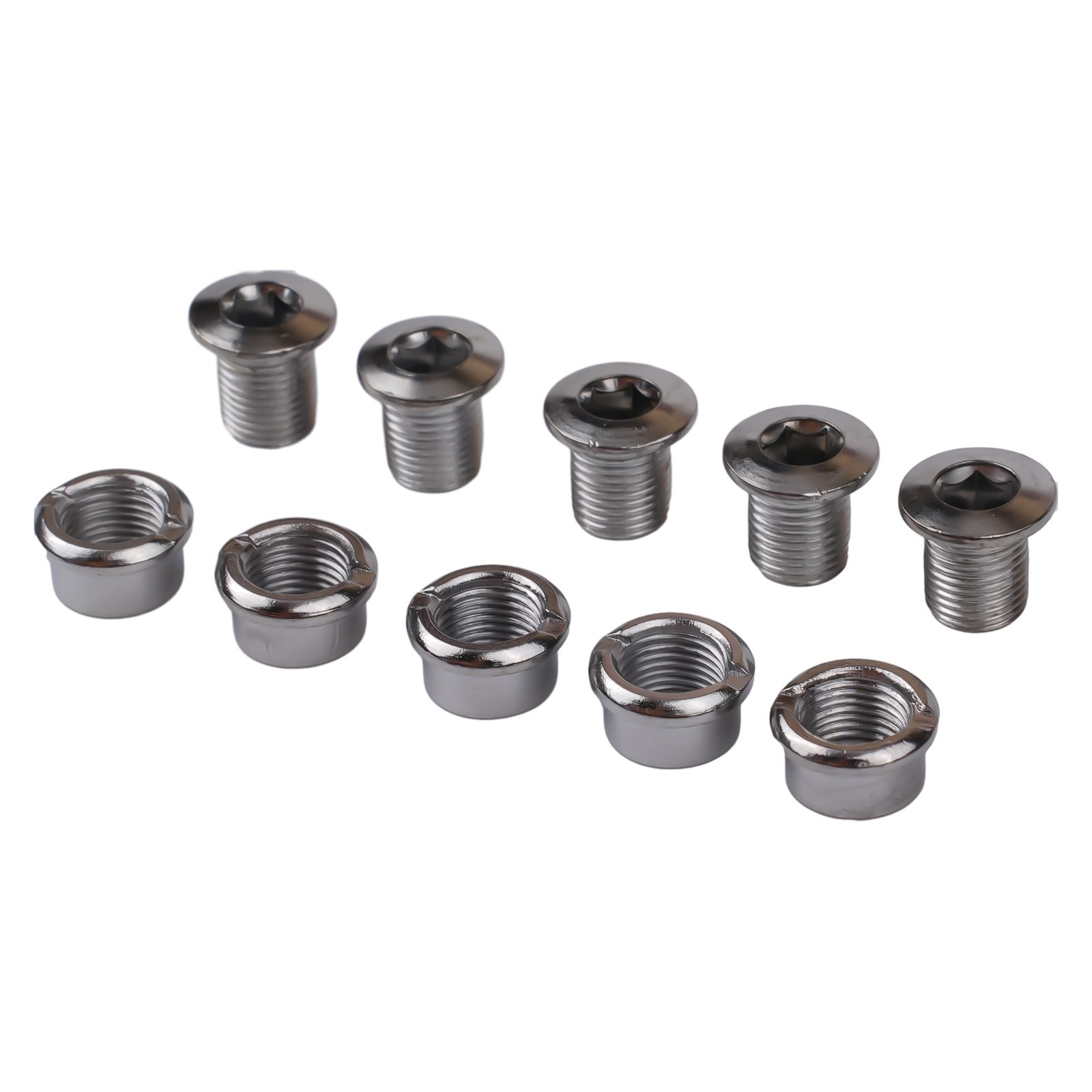 Bike Chainring Bolt Set 5 Pair Crank Bolts and Nuts for Secure Attachment