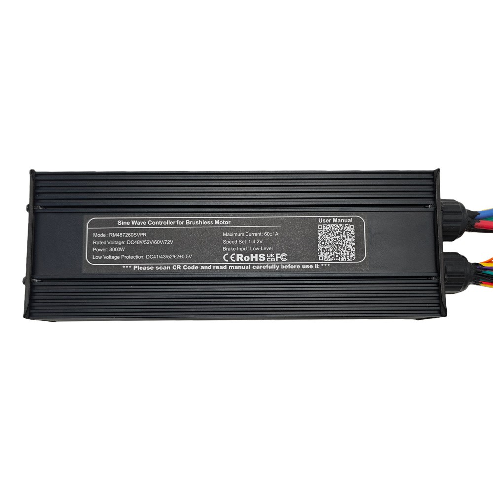 48V 60V 72V 60A 3000W 18MOSFET Sine Ware Controller with Color Display LCD