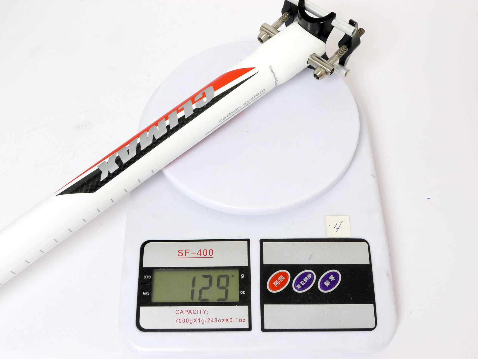 mr-ride 130g,27.2x350mm Climax SP02C 3K gloss carbon Seatpost Road MTB White
