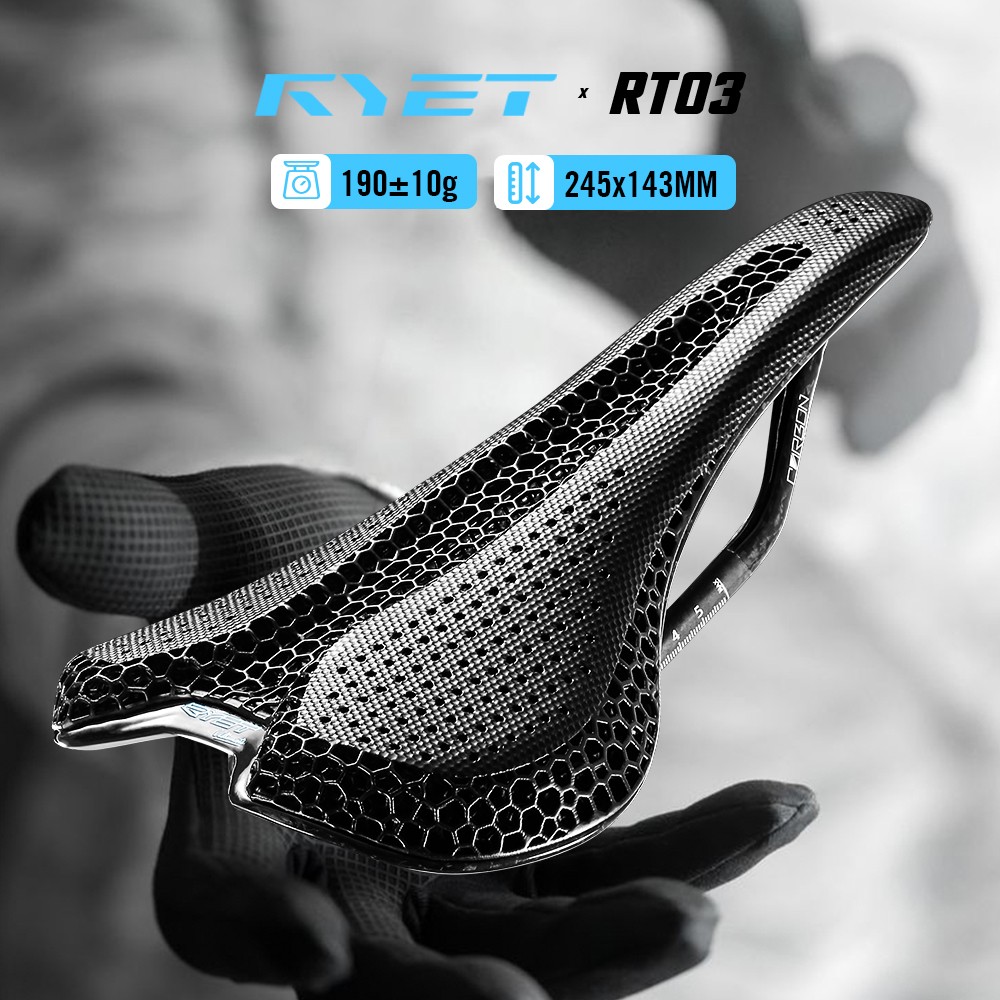 3D Printed Bike Road MTB Saddle 190g Ultralight Full Carbon Fiber Rails 7x9mm