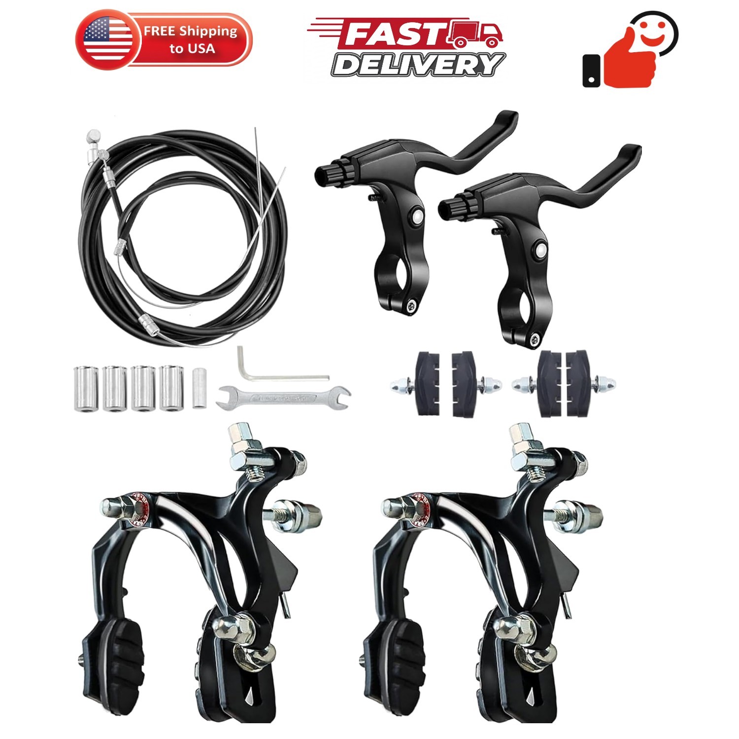 2 Pairs , Universal Complete V Set, Mountain Bike Replacement for Most Bicycl…