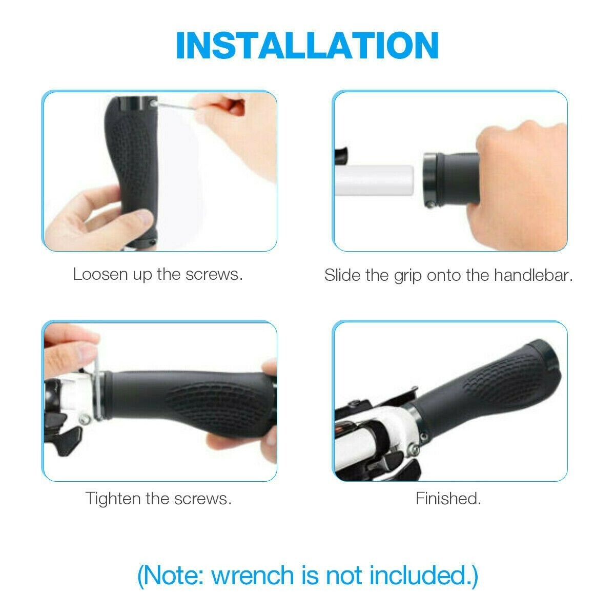 Bike Grips Rubber Mountain Bicycle MTB Handlebar Ergonomic Cycling Lock On TPR