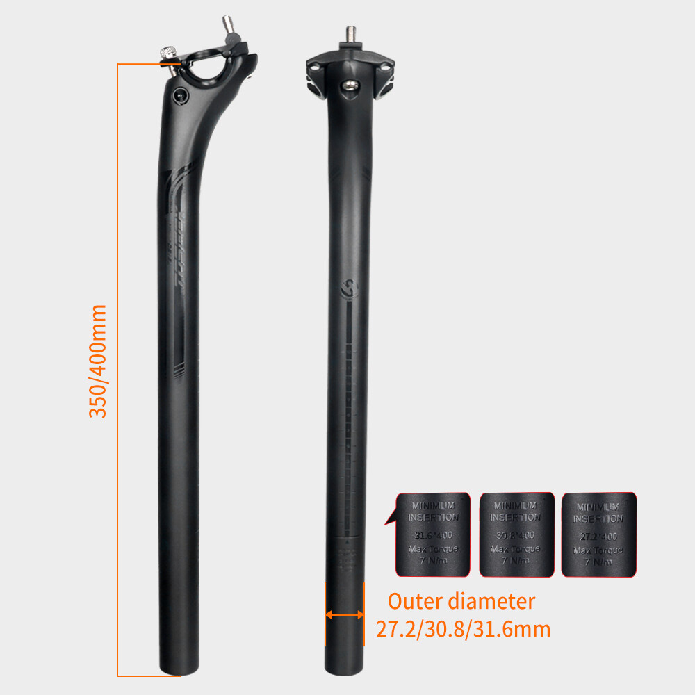 TOSEEK Carbon Fiber Seatpost Offset Mountain Road Bike Seatpost 27.2/30.8/31.6mm