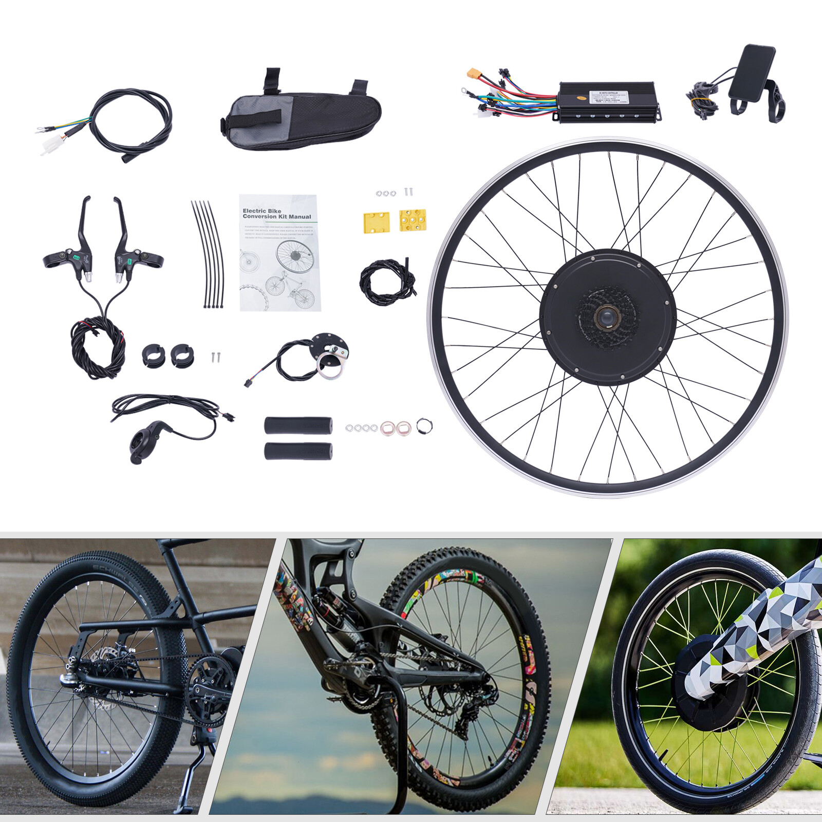 700C 28″/29” 1000W LCD Electric Bicycle Motor Conversion Kit Ebike Rear Wheel