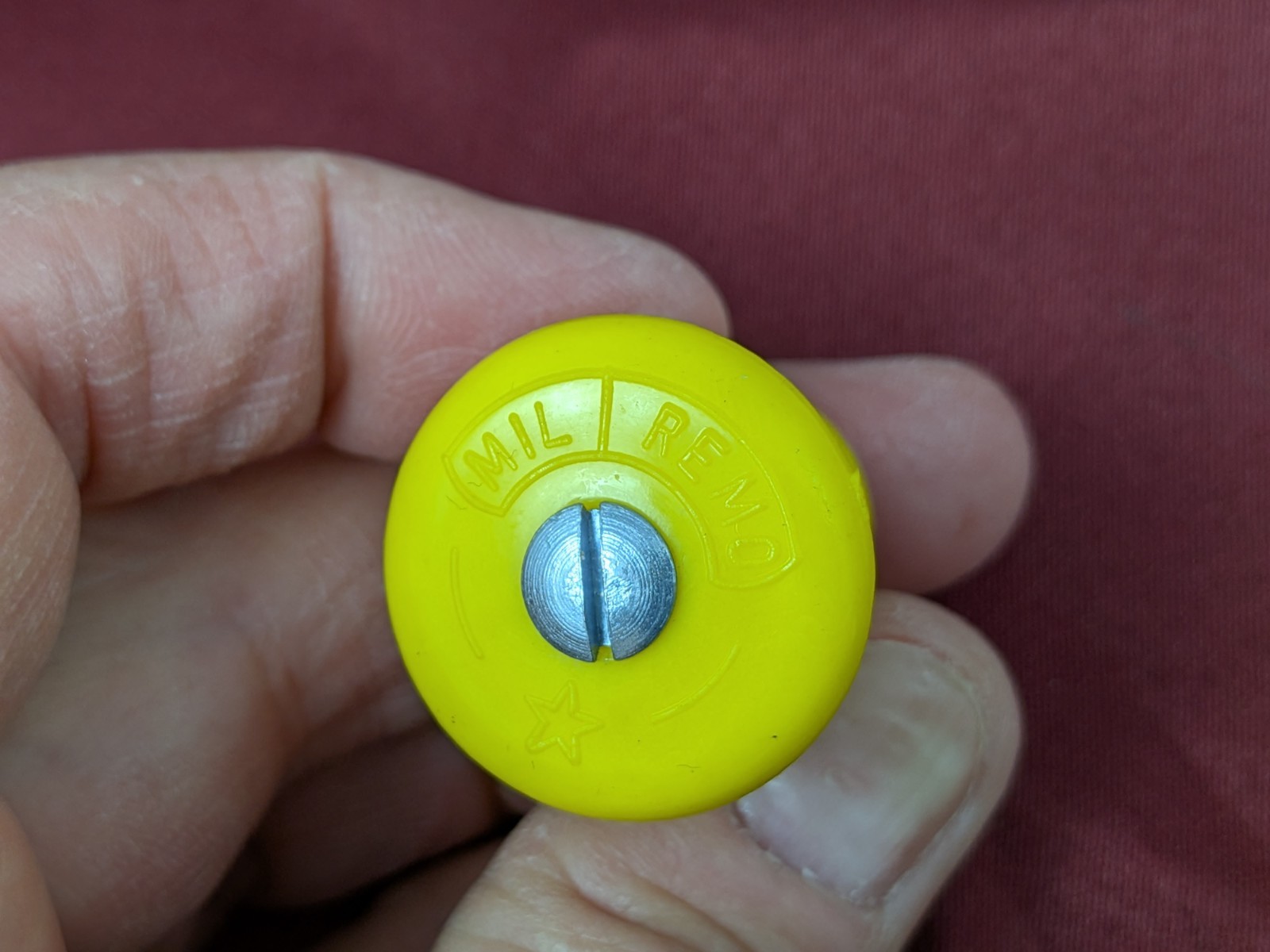 Mil Reno Yellow Expansion Handlebar End Plugs VIntage PAIR