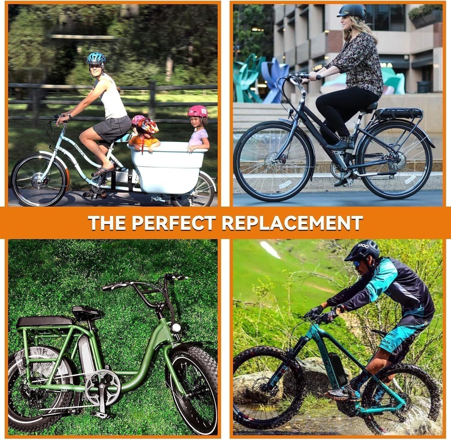 36V 48V 10Ah 15Ah 20Ah Lithium Ebike Battery 0~1800W Electric Bike Bicycle 4-Pin