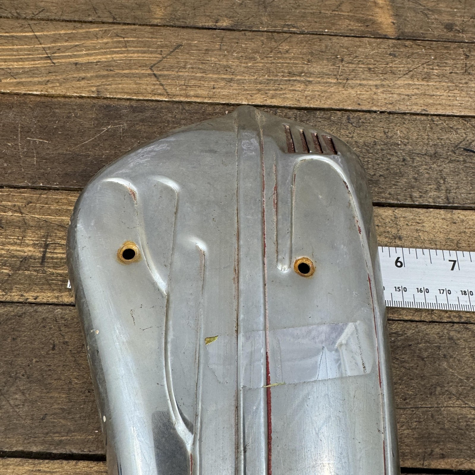 Vintage Schwinn Red Phantom Horn Tank Panel LEFT Side Original Cruiser Bike