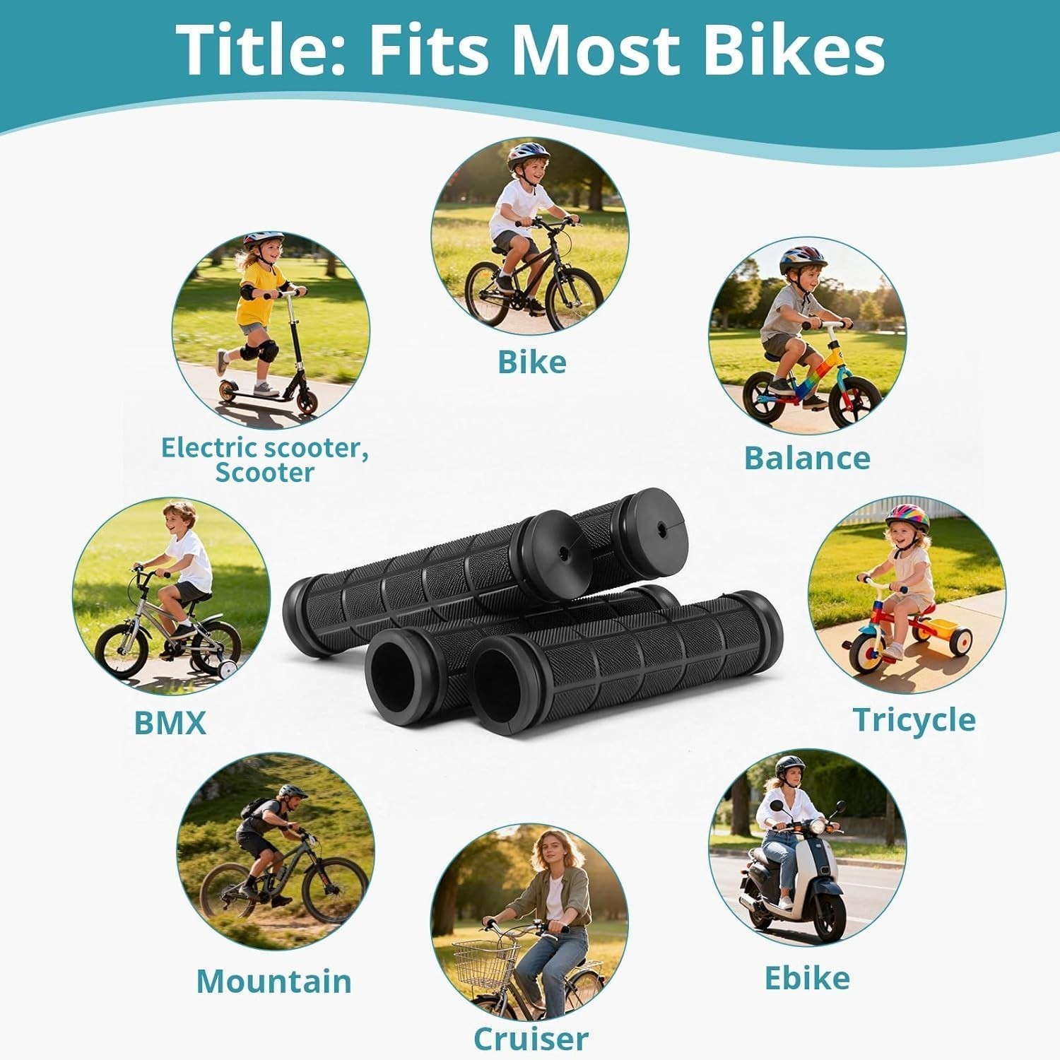 4 PCS Non-Slip Rubber Bike Handlebar Grips for Kids & BMX Bikes – Easy Install