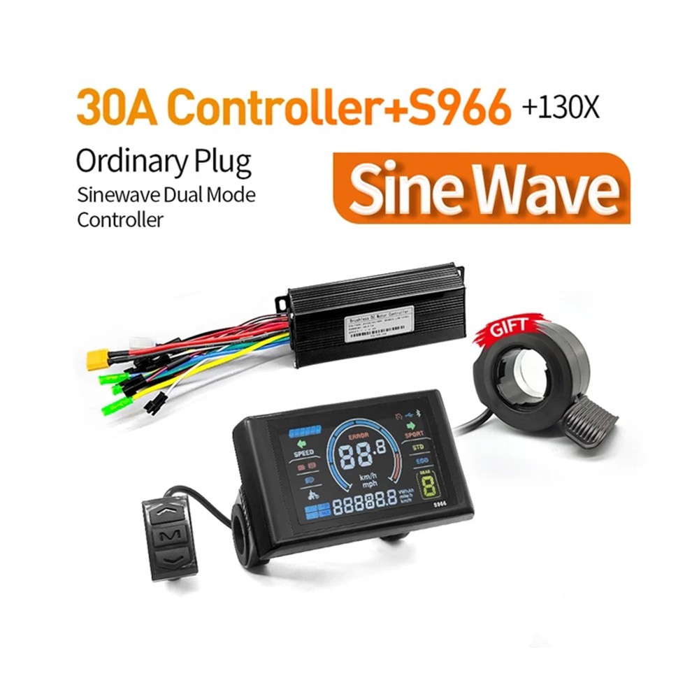 Electric Bicycle Conversion Kit 1000W 36V 48V 30A Motor Controller + LCD Display