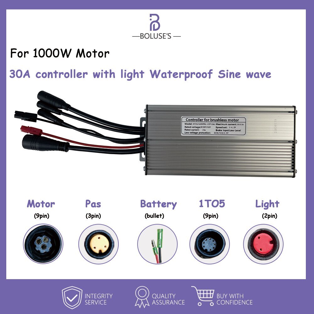 Sinewave Controller 15A-50A E-bike Controller for 250W-3000W SM/Waterproof Plug