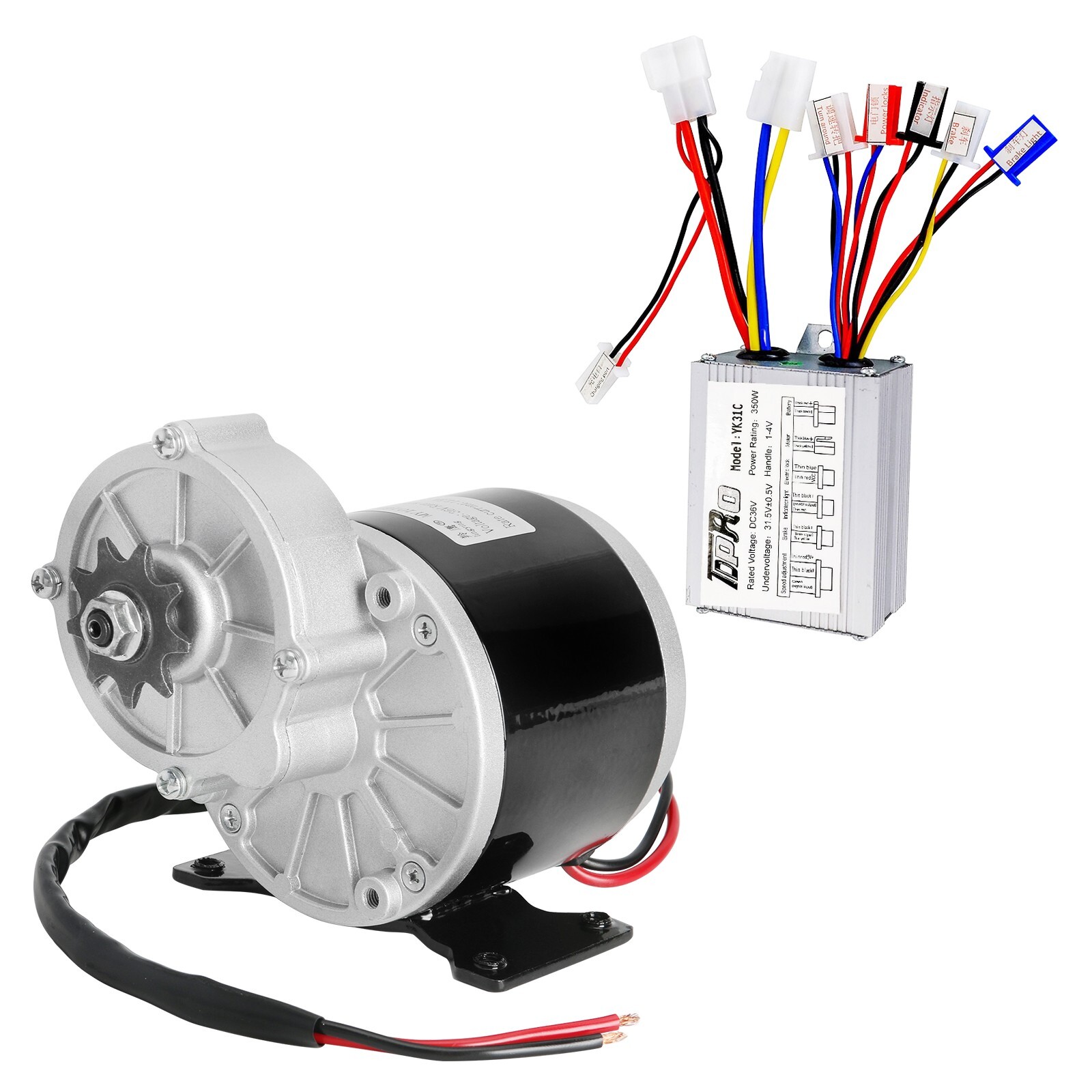 MY1016Z3 Gear Reduction Electric Motor 36V 350W 9T Sprocket Ebike Mini Bikes