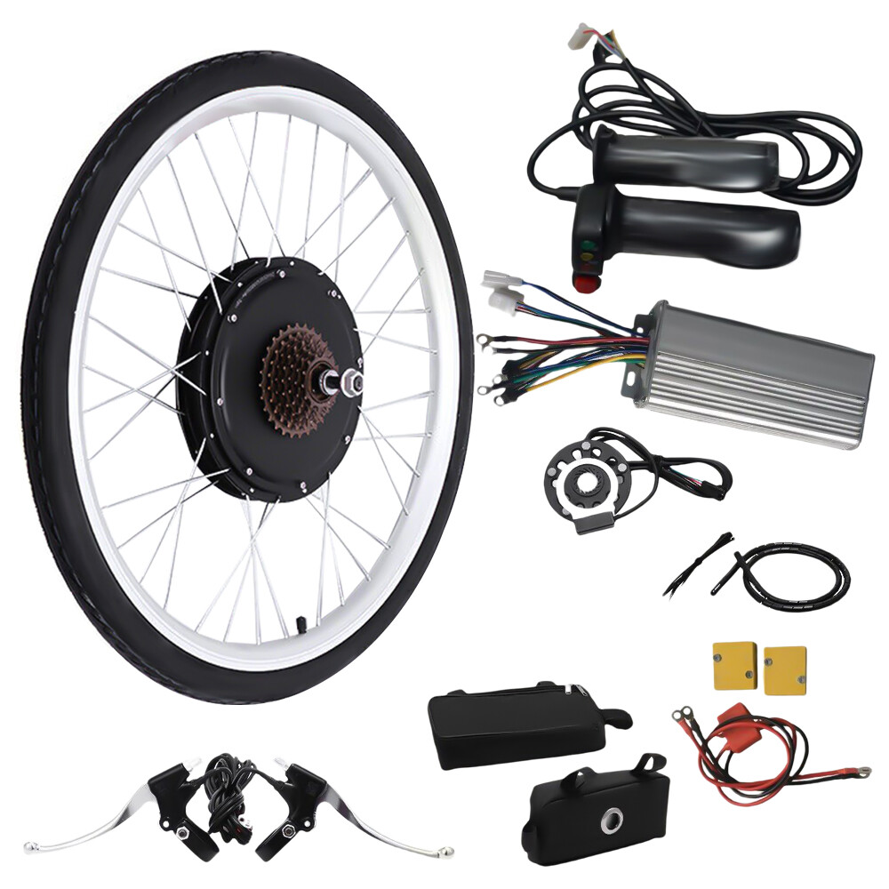 26″ 48V Electric Bicycle Rear Wheel Ebike Hub Motor Conversion Kit 1000W