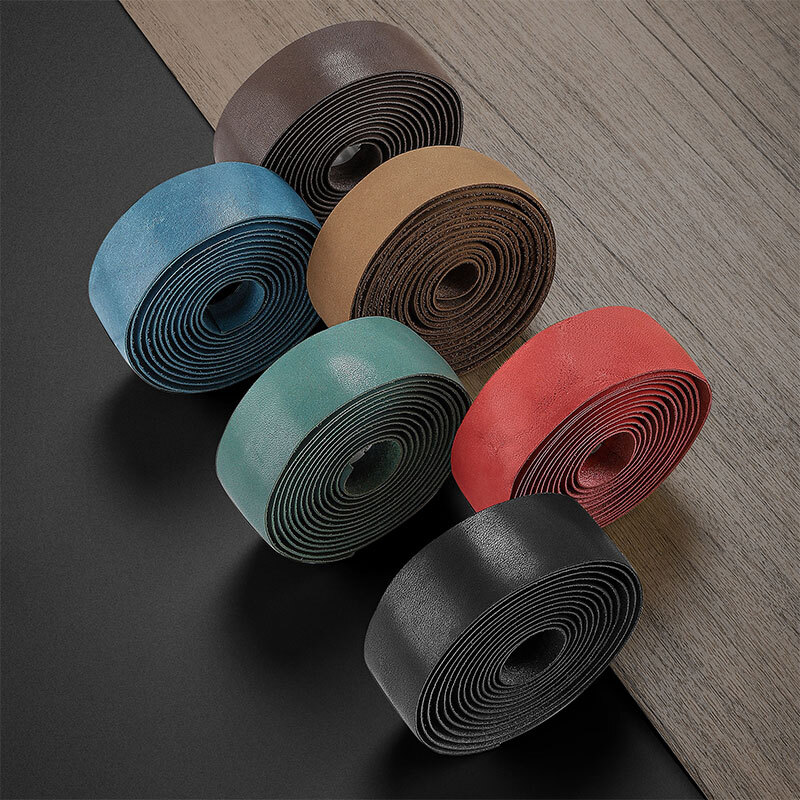 West Biking Road Bike Bicycle Handlebar Tapes Cowhide Leather Handlebar Tape Brown One Pair