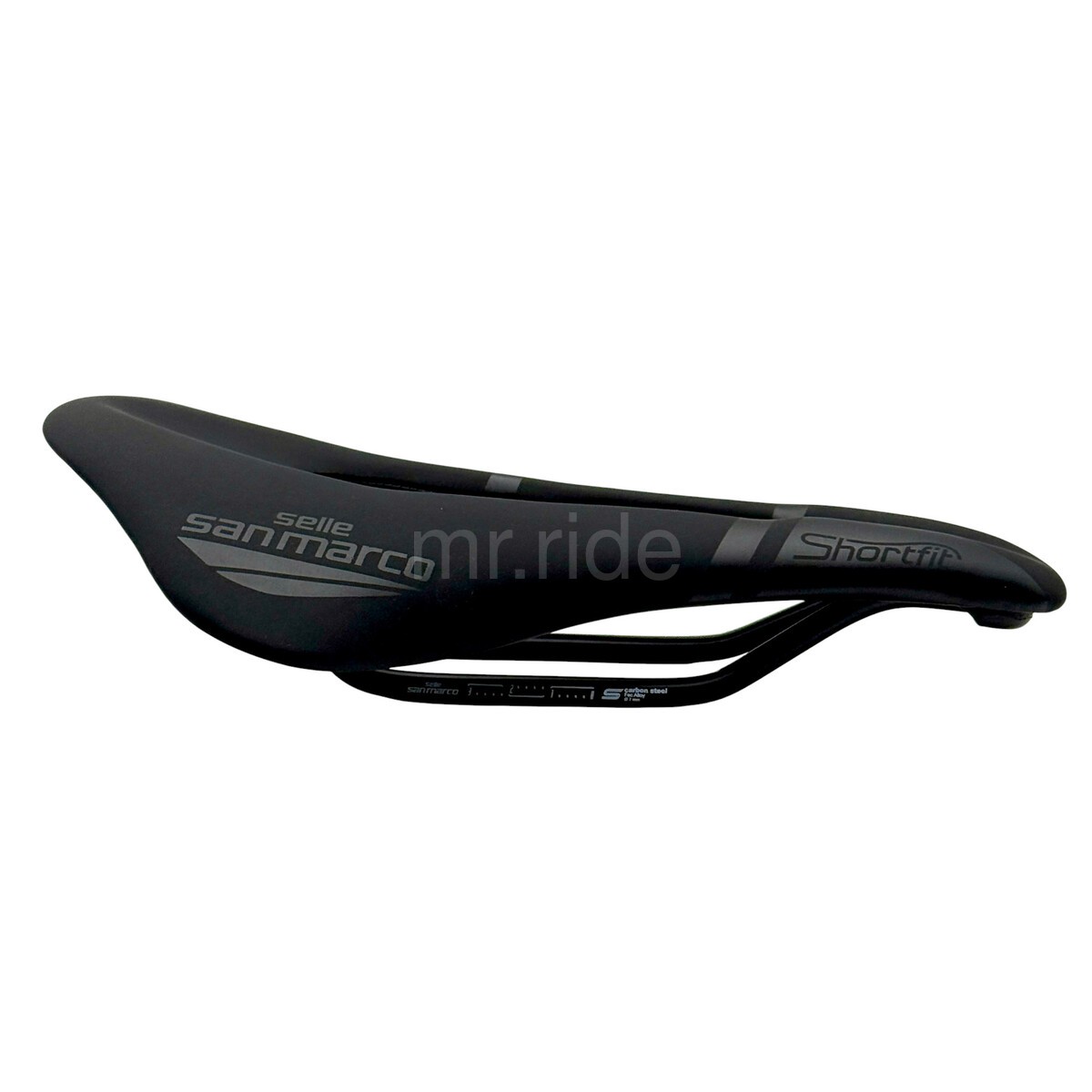 SELLE San Marco ShortFit Saddle 145x250mm Fec Alloy Rail Matte Black Open-Fit