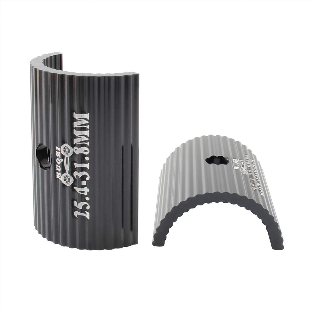 1pair Bike Handlebar Shims, Aluminum Alloy Stem Reducer 25.4 to 31.8mm, Black