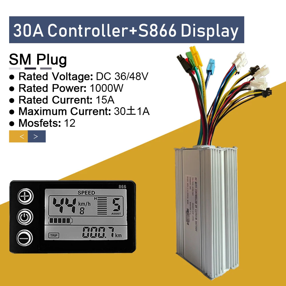 E-bike Sine Wave 15-35A Controller with LCD DIsplay For Hub Motor 250W-1500W