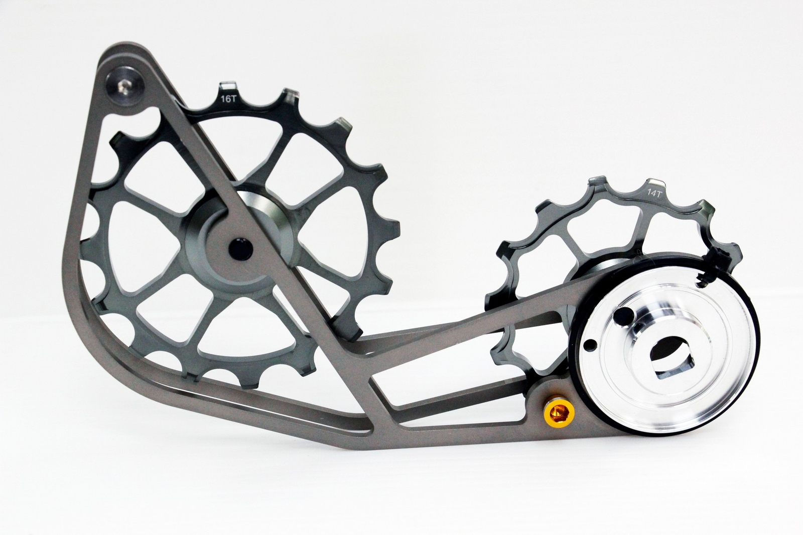 SwishTi Road Bicycle Oversized Pulley Titanium Cage for Sram Force eTap AXS Grey