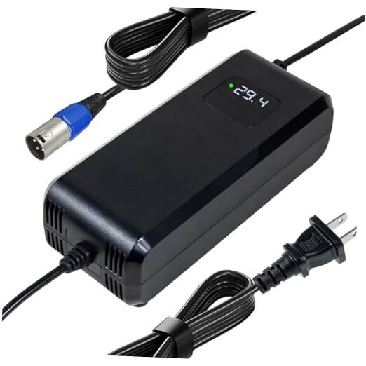29.4V 5A Lithium Battery Charger 3-Pin XLR Connector for 24v/25.2v Li-ion