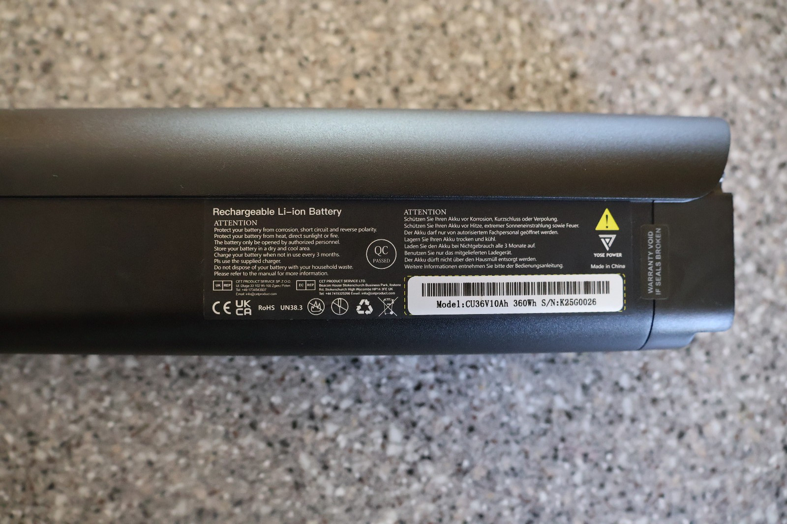 Yosi Battery for Aventon Soltera 2 and Soltera 2.5 Ebike 36V 10Ah Batteries