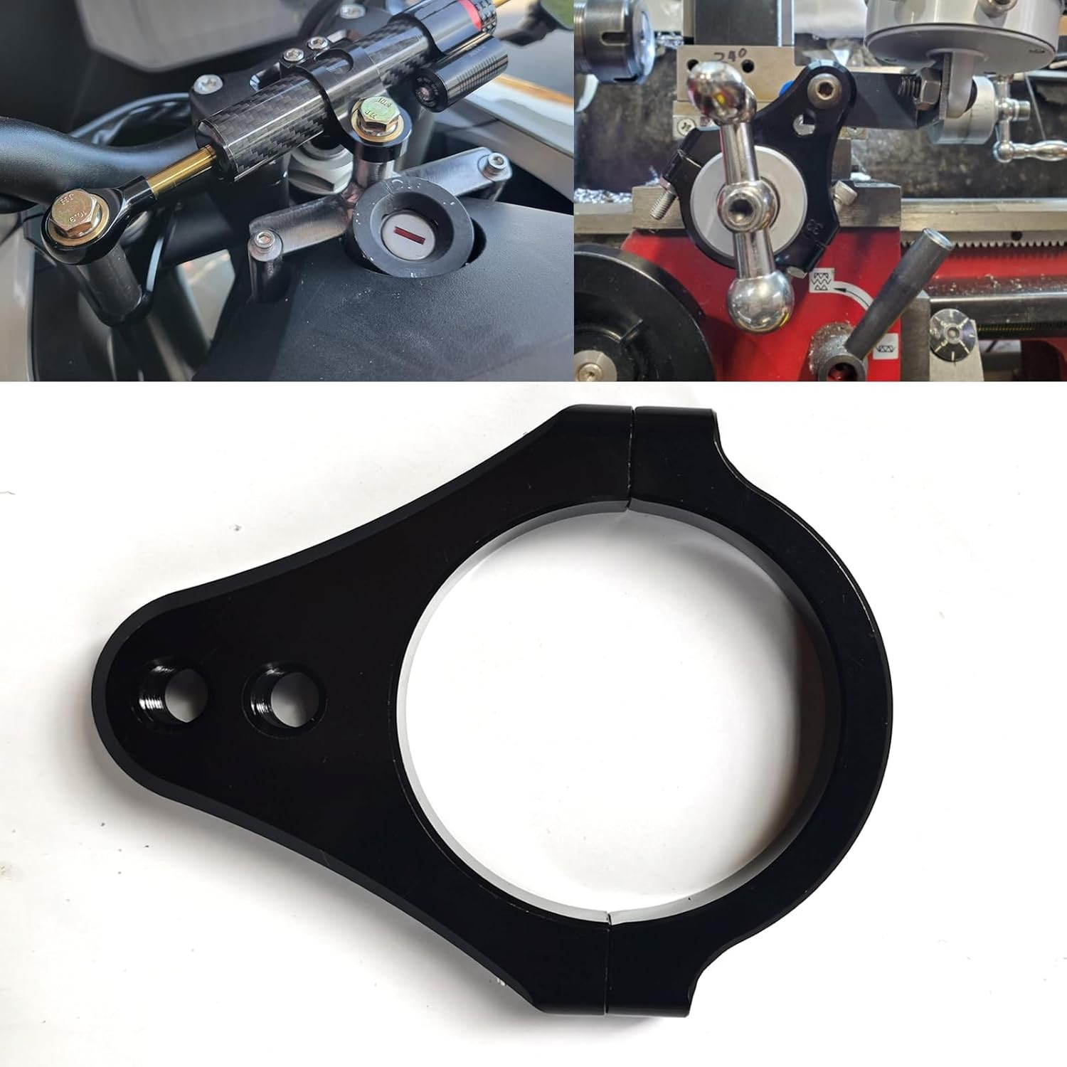 30mm CNC Aluminum Motorcycle Fork Tube Bracket Steering Damper Mount Clamp