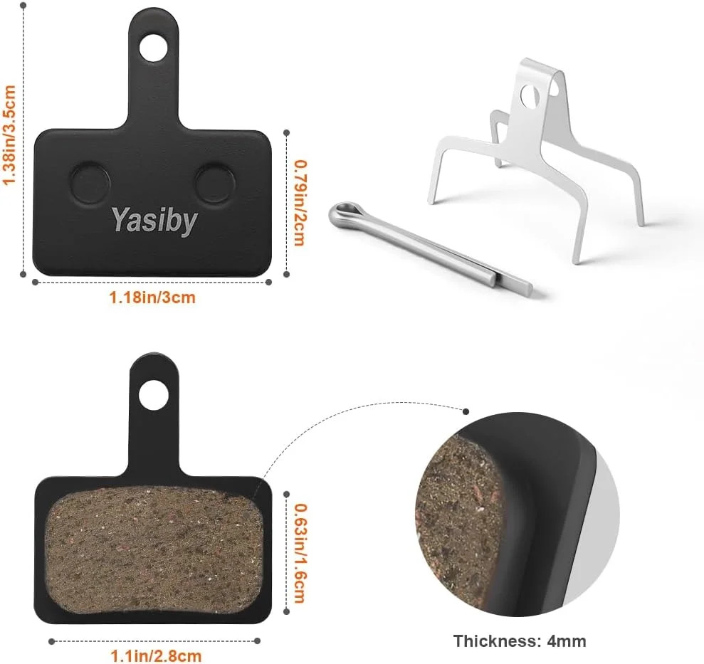 4 Pairs MTB Disc Brake Pads Resin & Semi-Metallic Quiet W/ Install Kit E-Bike US