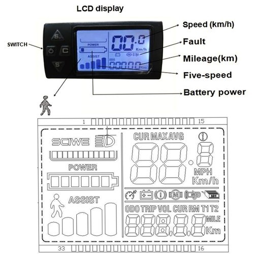 26″ Rear Hub Motor LCD E-Bike Electric Bicycle Conversion Kit Fat Tire 48V 1500W