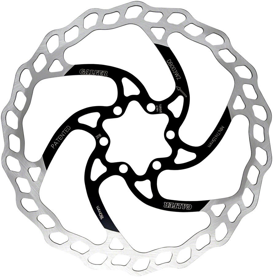 Galfer MTB/E-Bike Disc Brake Rotor – 180mm, 6-Bolt, 2.0mm