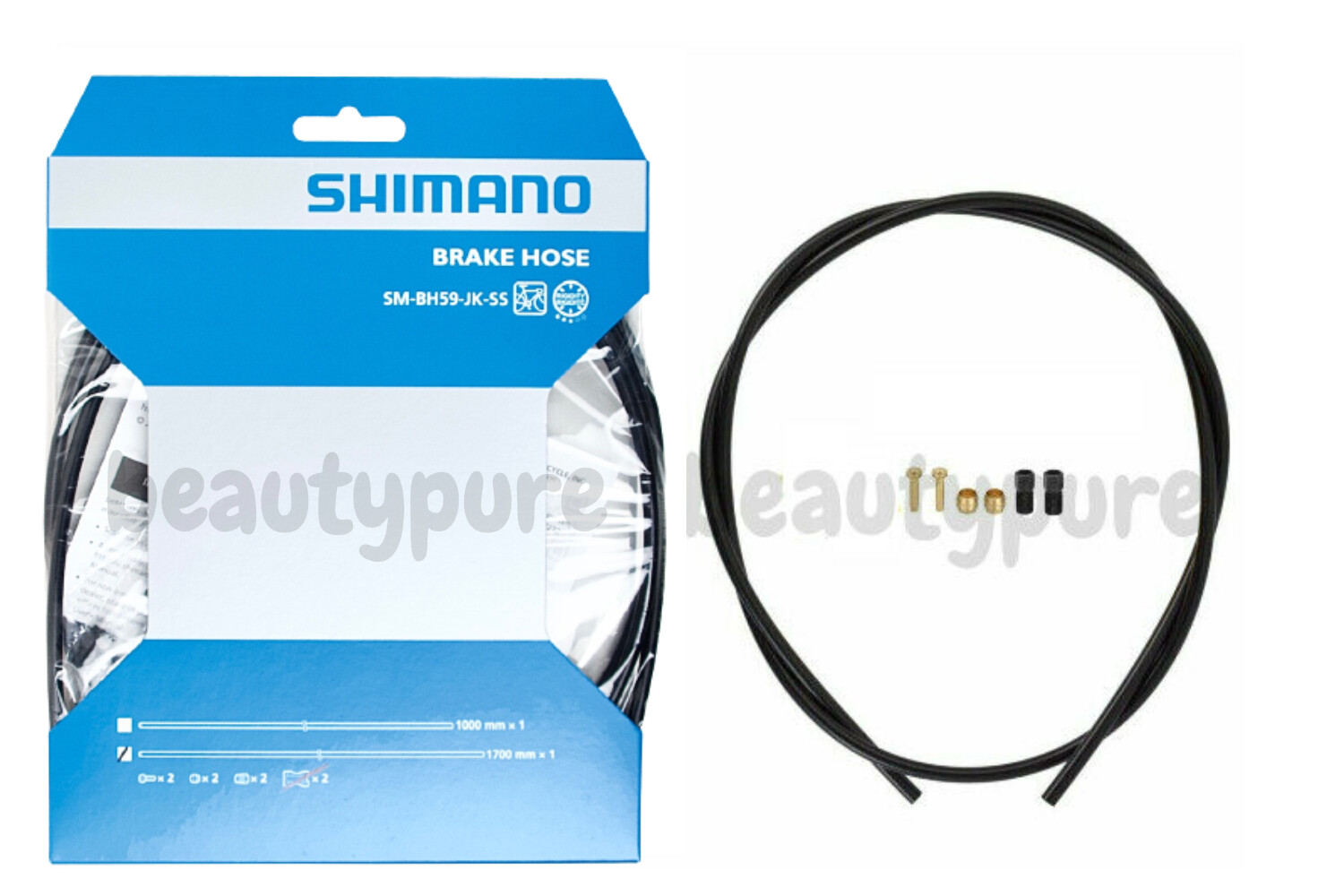 Shimano SM-BH59-JK-SS 1700mm Disc Brake Hose Kit Black