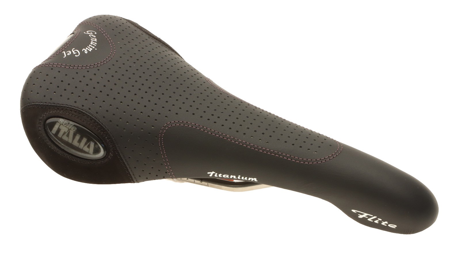 Selle Italia Flite Saddle Genuine Gel Ti Rails Perf. Black Leather NOS NIB NEW