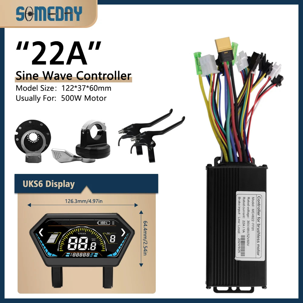 22A E-bike 3 Mode Sinewaves Controller Brushless with Display 36V/48V/52V/60V