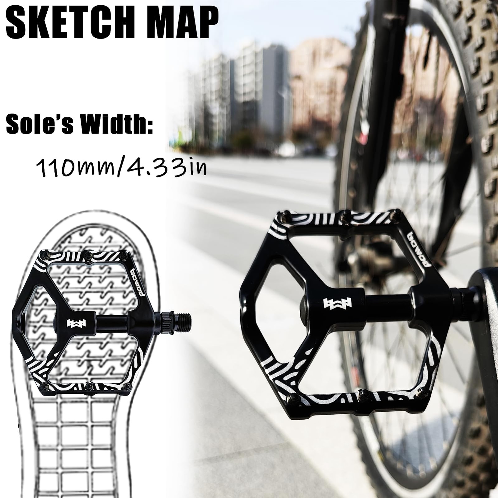 Bike Pedals Mountain Bike Adult, Large Clipless Bicycle Pedals, Lightweight M…