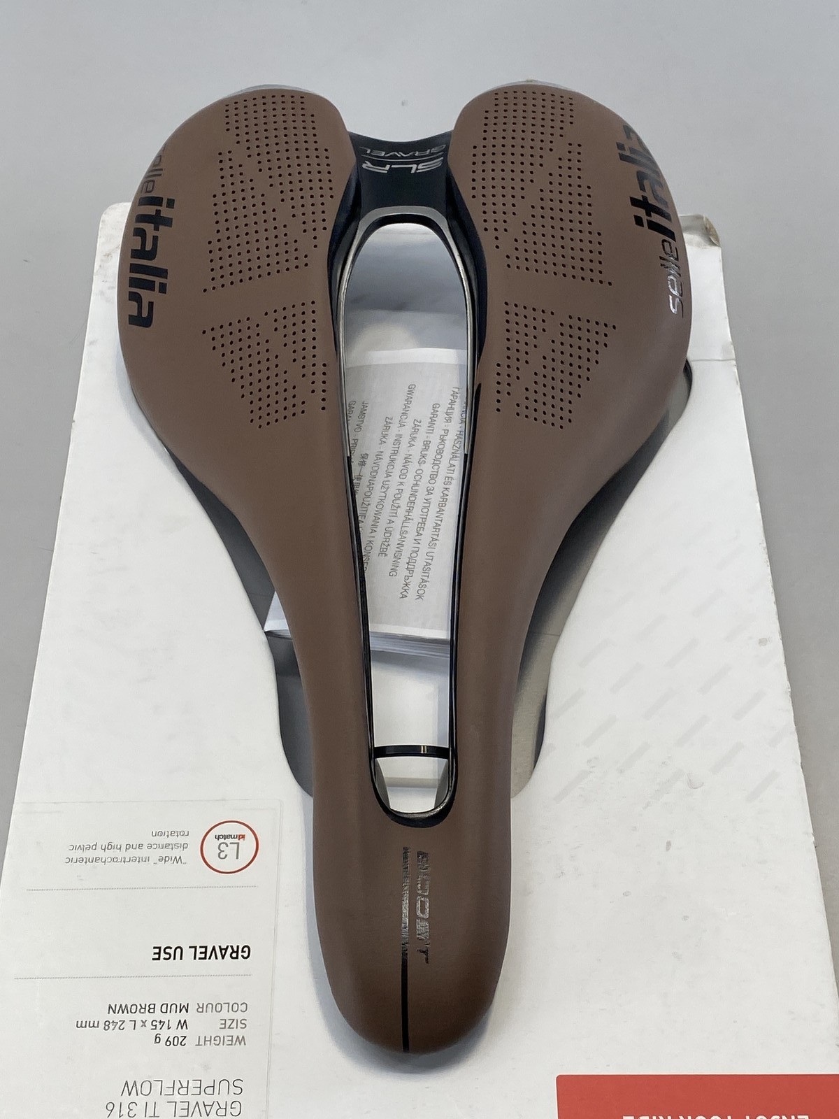 Selle Italia SLR Boost Gravel Ti316 Superflow L3- Mud Brown