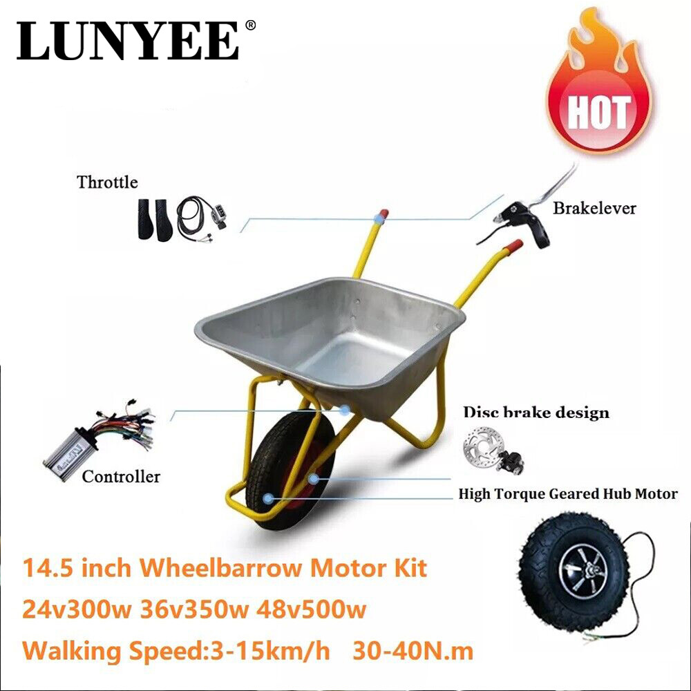 14.5inch 24v36v48v300w350w500w Electric Wheelbarrow Gear Motor Snowmobile Wheel