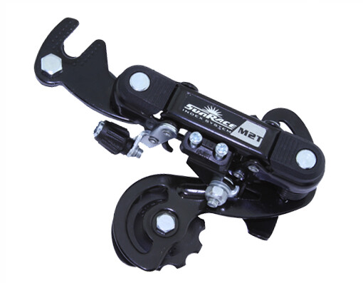 NEW! REAR GENUINE SUN RACE DERAILLEUR 6/7 SPEED RDM-2T-SB W/BRKT IN BLACK.