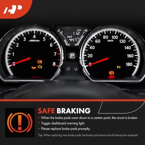 Rear Driver or Passenger Brake Pad Wear Sensor Compatible with Jaguar XE 2017