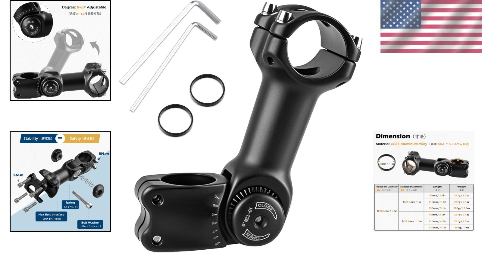 Versatile Adjustable Bike Stem for Improved Posture on Road & Mountain Cycles