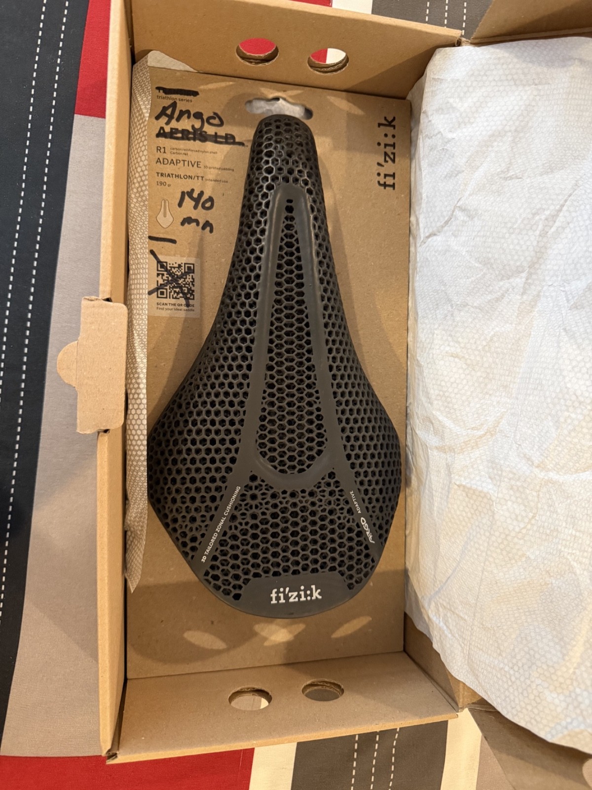 Fizik Argo Vento Adaptive 140mm 3D Printed Saddle