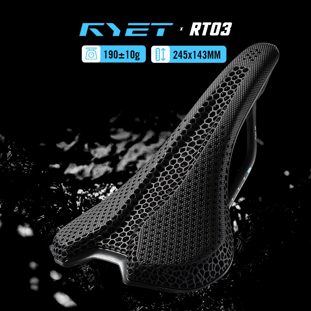 3D Printed Bike Road MTB Saddle 190g Ultralight Full Carbon Fiber Rails 7x9mm