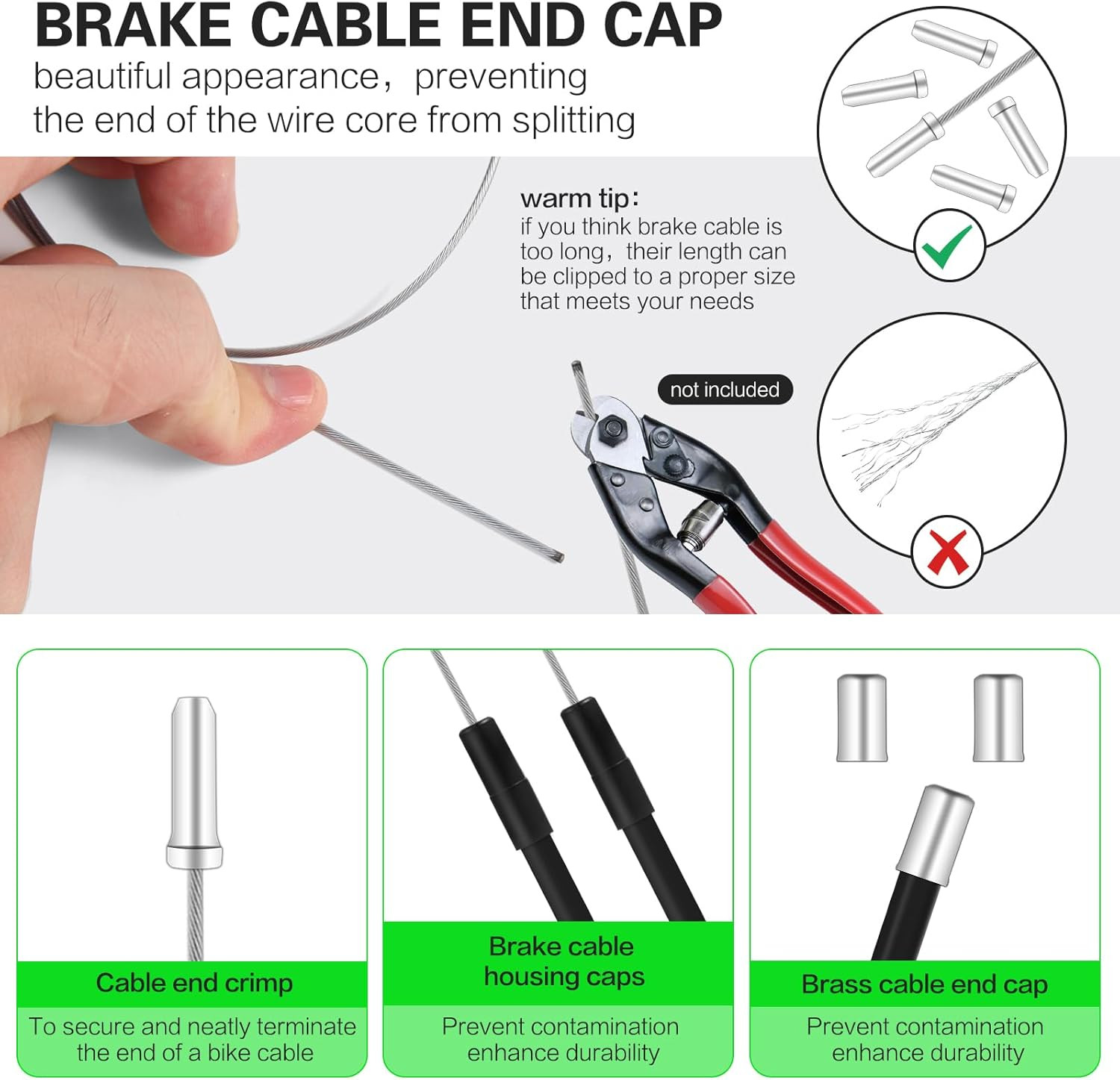 BMX Bike Gyro Brake Cables Front + Rear (Upper + Lower) with Spinner Rotor Full