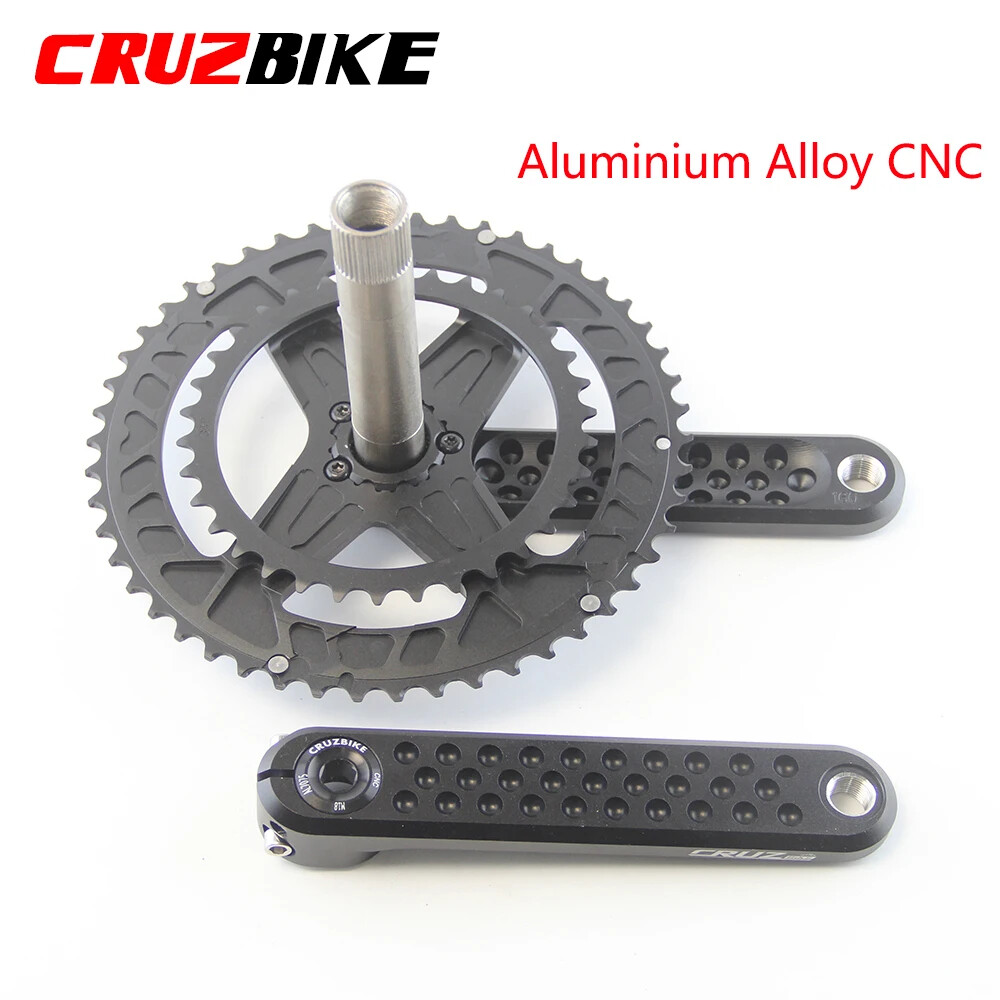 Road Bike Crankset 155/160/165/170mm Cranks with Double Chainring 46-30/48-32T