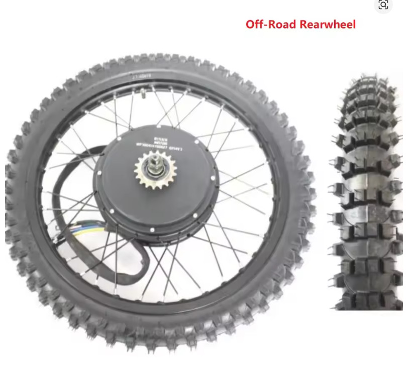 48V-72V 150A 5000W 17″ 19″ 21″Electric Motorcycle Rear Wheel Conversion Kit