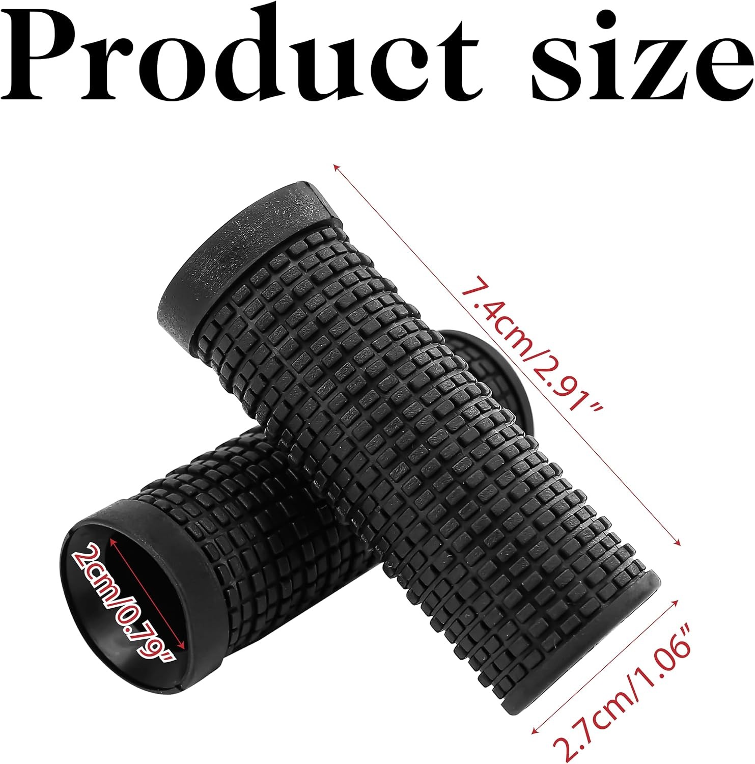 1 Pair MTB Bike Short Handlebar Grips 20x74mm/0.78×2.91inch, Bar Twist Cover Mou