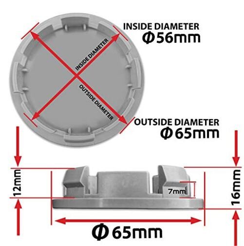 4 x 65mm Wheel Centre Alloy Hub Center Caps Compatible with VW 3B7 601 171 /