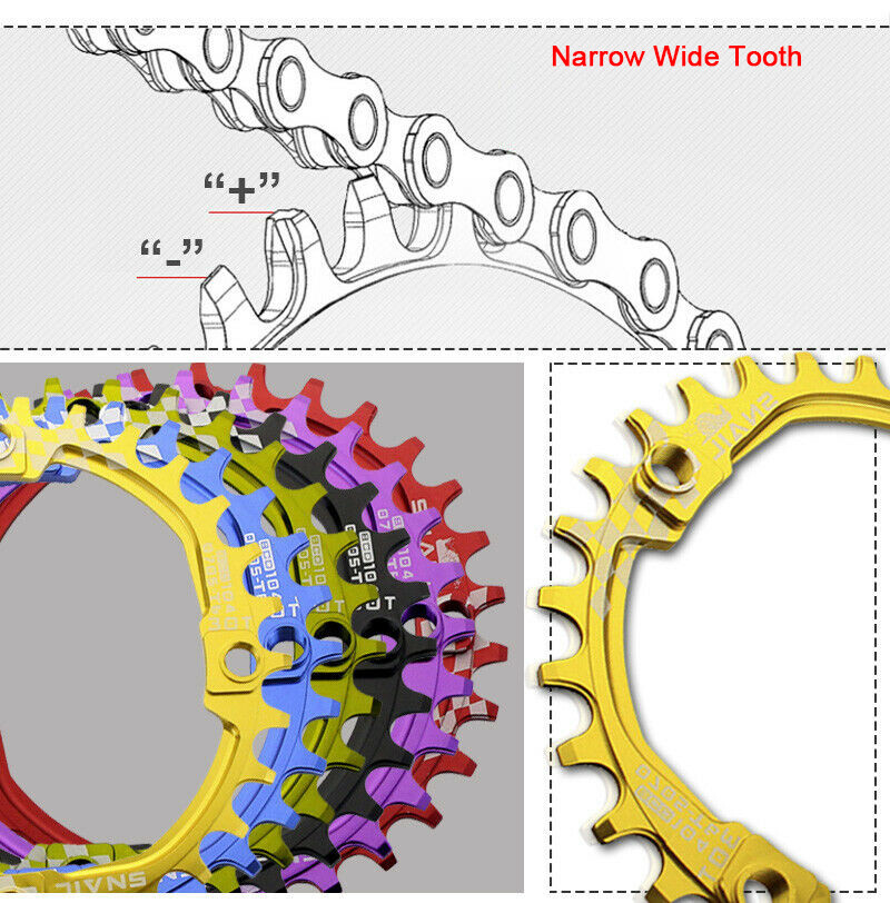 For Shimano MTB Crank 104BCD Single Crankset 30-42T Narrow Wide Chain Chainring