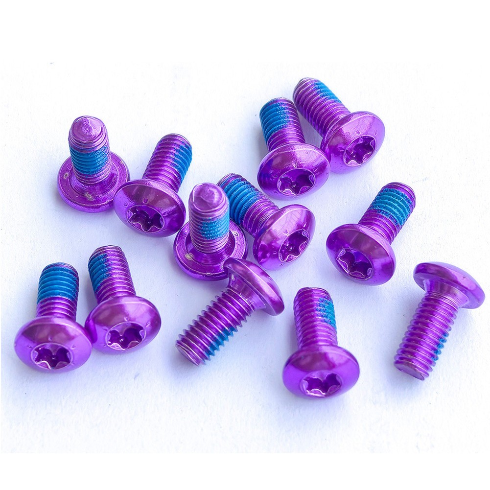 High Carbon Steel Purple T25 Screw Bolts for MTB Bike Box of 12 M5x10mm